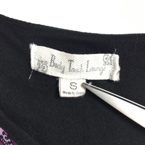 BODY TOUCH LOUNGE Nightgown Tunic Dress Paisley Shark Bite Hem Paisley Small - Picture 4 of 5